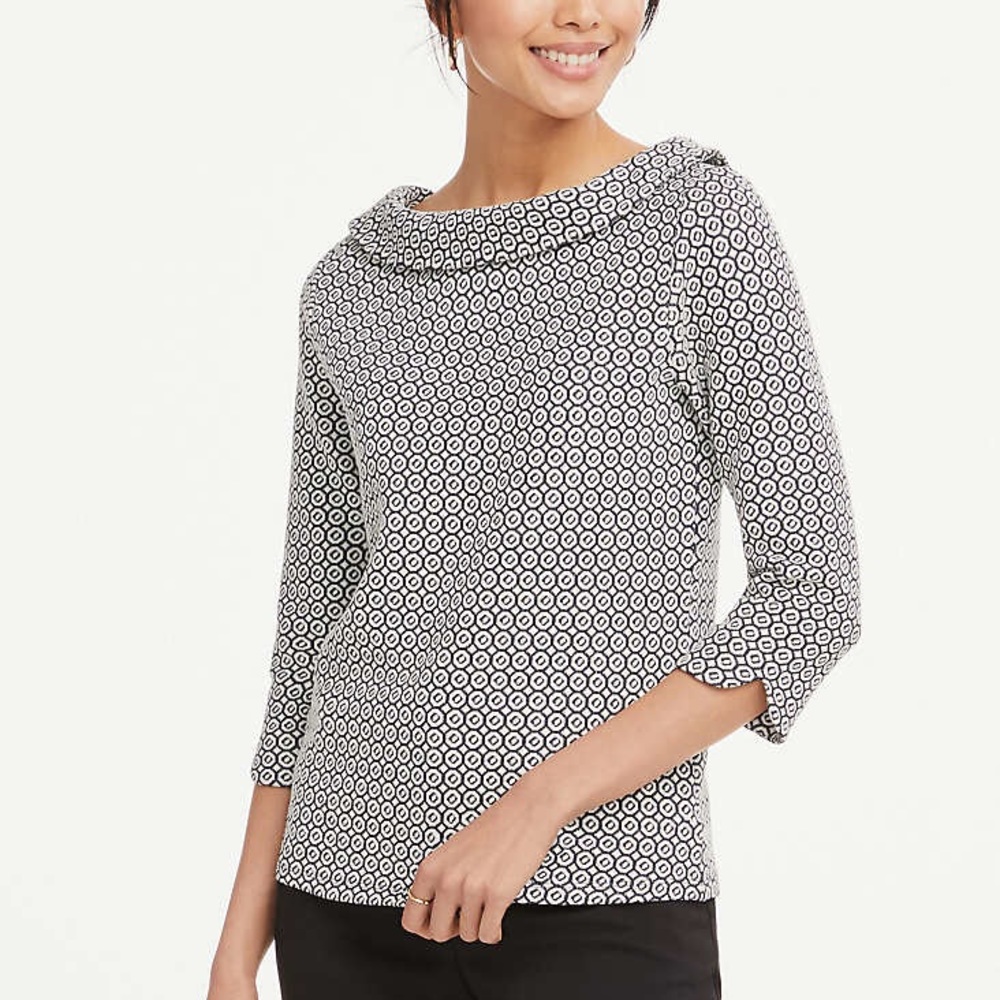 ANN TAYLOR Boatneck 3/4 Sleeve Top